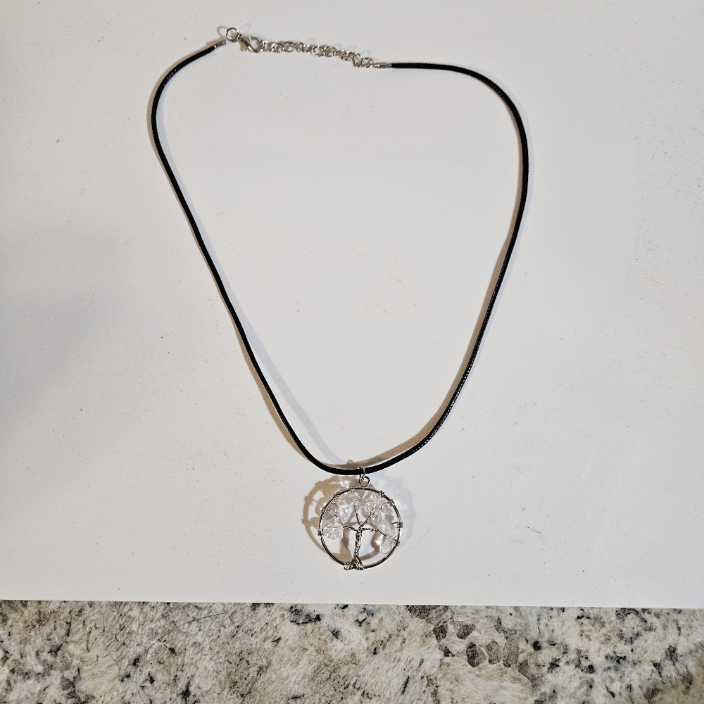 Source Unknown Silver and Black Minimalist Necklace